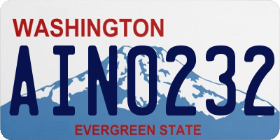 WA license plate AIN0232