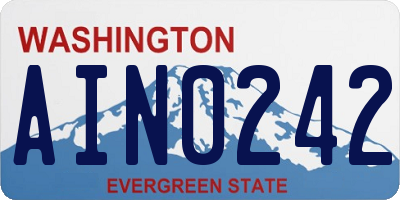 WA license plate AIN0242