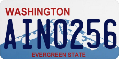 WA license plate AIN0256