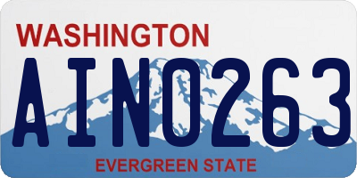 WA license plate AIN0263