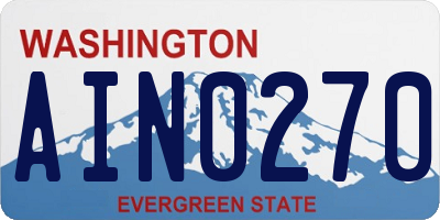 WA license plate AIN0270