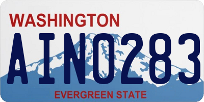 WA license plate AIN0283