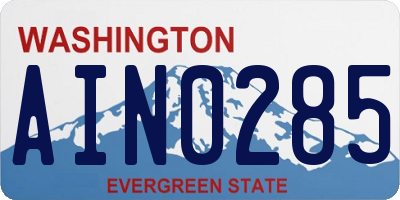WA license plate AIN0285