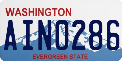 WA license plate AIN0286