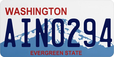 WA license plate AIN0294