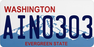 WA license plate AIN0303