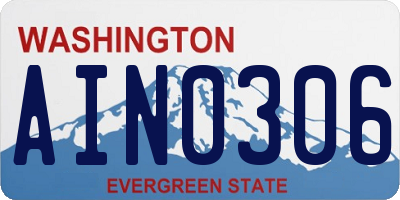 WA license plate AIN0306