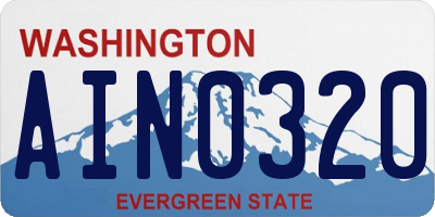 WA license plate AIN0320