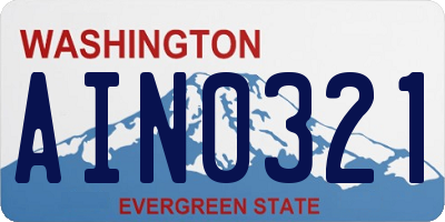 WA license plate AIN0321