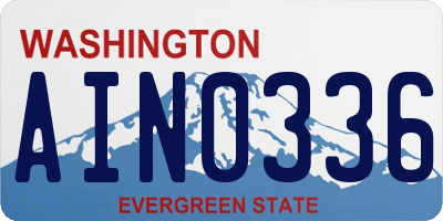 WA license plate AIN0336