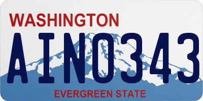 WA license plate AIN0343