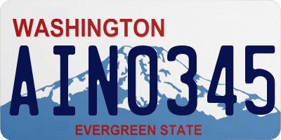 WA license plate AIN0345