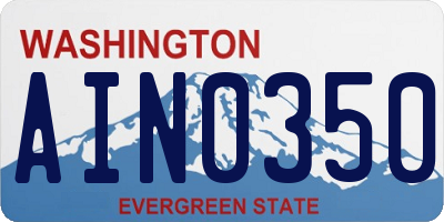 WA license plate AIN0350