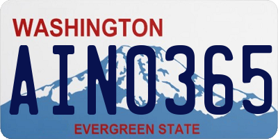 WA license plate AIN0365