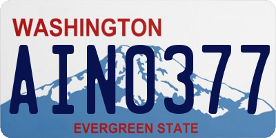 WA license plate AIN0377