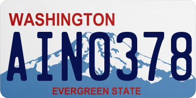 WA license plate AIN0378
