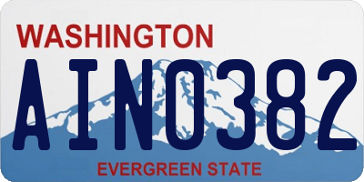 WA license plate AIN0382