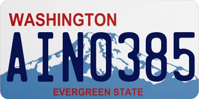 WA license plate AIN0385