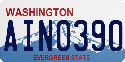 WA license plate AIN0390