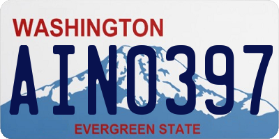 WA license plate AIN0397