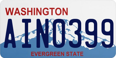 WA license plate AIN0399