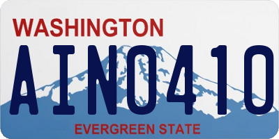 WA license plate AIN0410