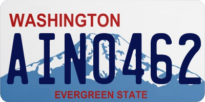 WA license plate AIN0462