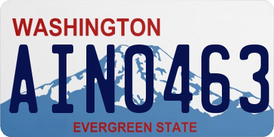 WA license plate AIN0463