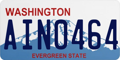 WA license plate AIN0464