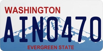 WA license plate AIN0470