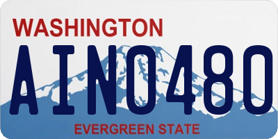 WA license plate AIN0480
