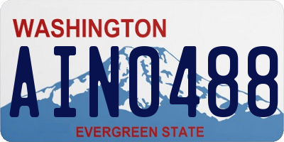 WA license plate AIN0488