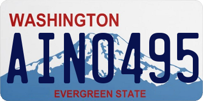 WA license plate AIN0495