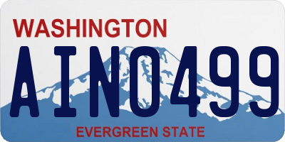 WA license plate AIN0499