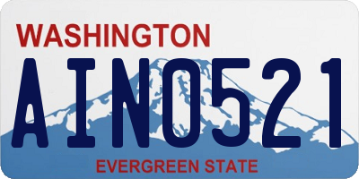 WA license plate AIN0521