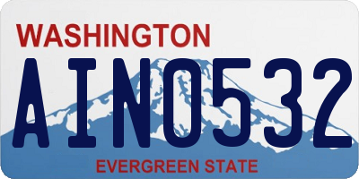 WA license plate AIN0532