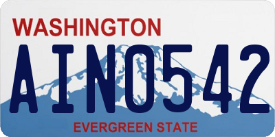 WA license plate AIN0542