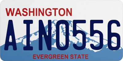 WA license plate AIN0556