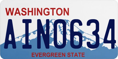 WA license plate AIN0634