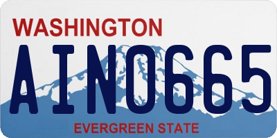 WA license plate AIN0665