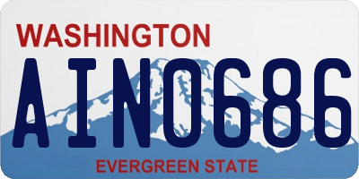 WA license plate AIN0686