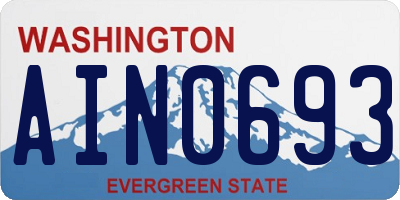WA license plate AIN0693