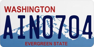 WA license plate AIN0704