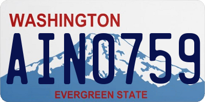 WA license plate AIN0759