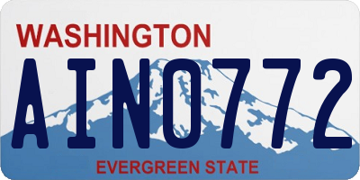 WA license plate AIN0772