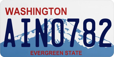 WA license plate AIN0782