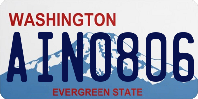 WA license plate AIN0806
