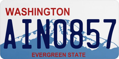 WA license plate AIN0857