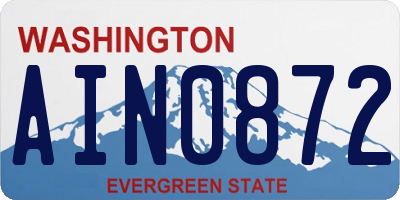WA license plate AIN0872