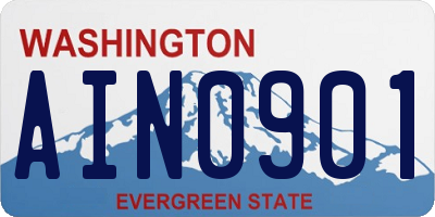 WA license plate AIN0901